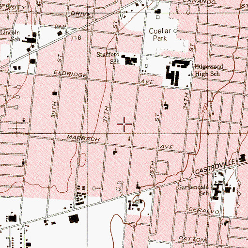 Topographic Map of Templo Valor y Fe, TX