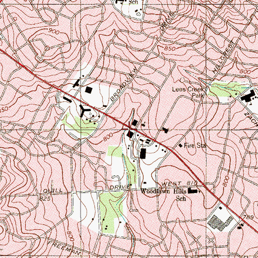 Topographic Map of The Universal Church, TX