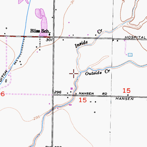 Topographic Map of Outside Creek, CA