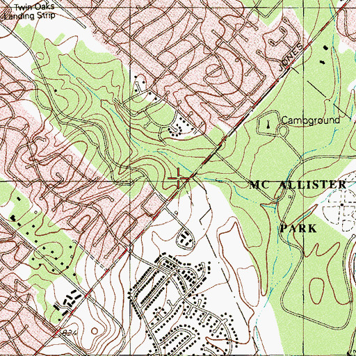 Topographic Map of Thousand Oaks Christian Church, TX