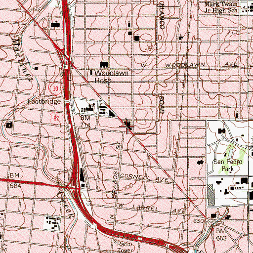 Topographic Map of True Light Christian Fellowship, TX
