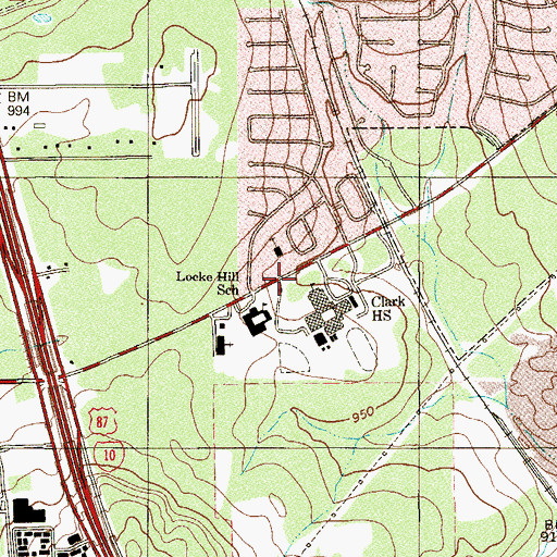 Topographic Map of University United Methodist Church, TX