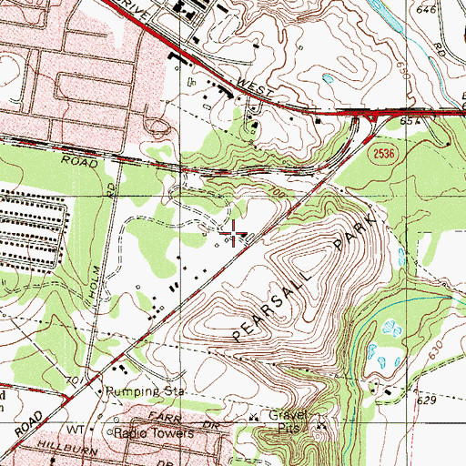 Topographic Map of West Campus Baptist Church, TX