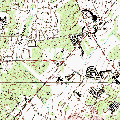 Topographic Map of Western Hills Christian Church, TX