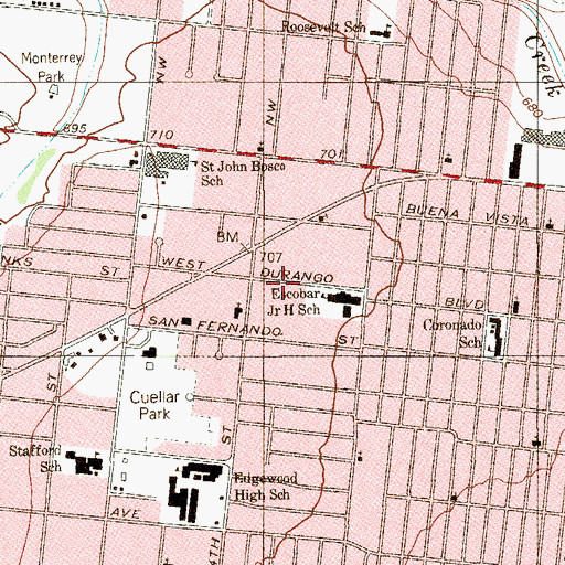 Topographic Map of Westlawn Congregational Church, TX