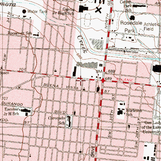Topographic Map of Westlawn United Methodist Church, TX