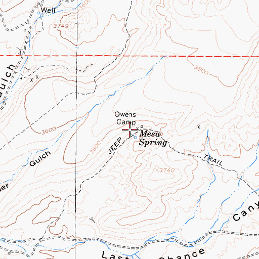 Topographic Map of Owens Camp, CA