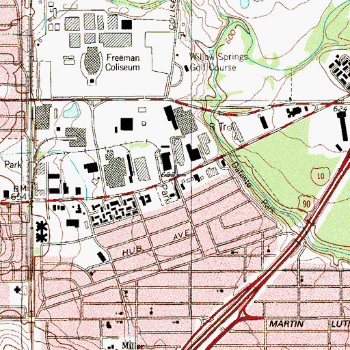 Topographic Map of Willow Park Christian Church, TX