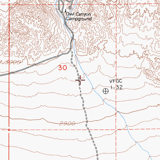 Topographic Map of Owl Canyon, CA