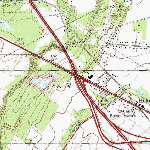 Topographic Map of Interchange 132, TX