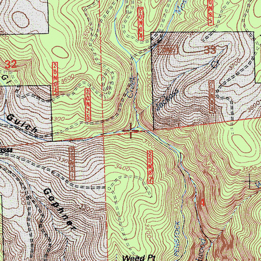 Topographic Map of Owl Gulch, CA