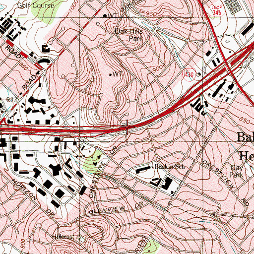 Topographic Map of Interchange 14C, TX