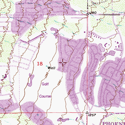 Topographic Map of Ahwatukee, AZ