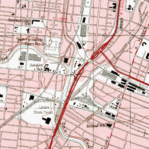 Topographic Map of Interchange 154B, TX