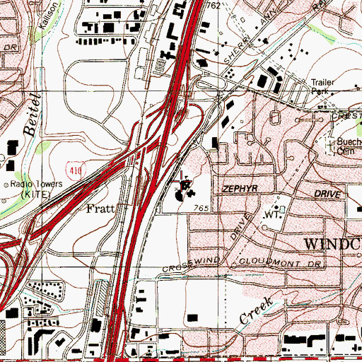 Topographic Map of Lighthouse Charter School, TX