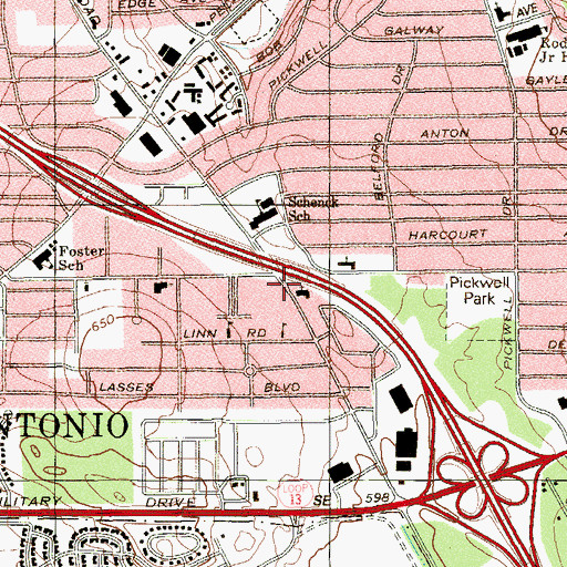 Topographic Map of Maranatha Adventist School, TX