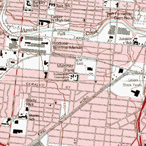 Topographic Map of Our Lady of Peace Catholic School, TX