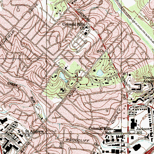 Topographic Map of Our Ladys Pre-Kindergarten, TX