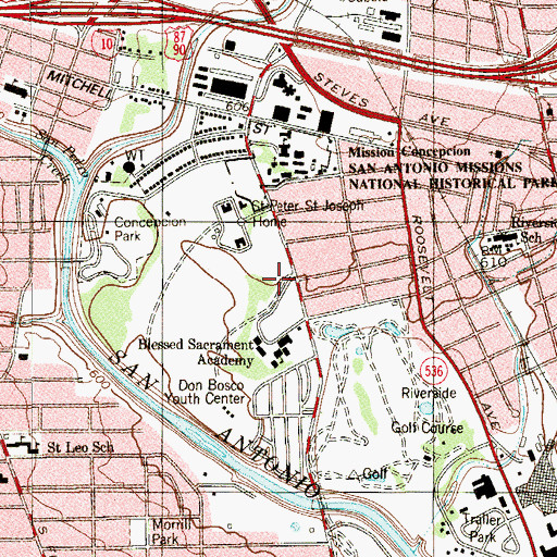 Topographic Map of Por Vida Academy Charter High School, TX