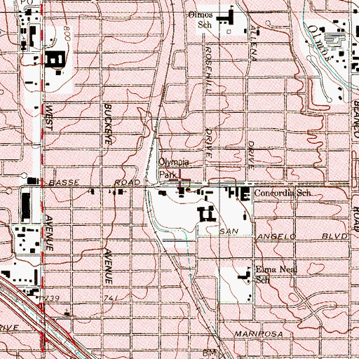 Topographic Map of Rick Hawkins High School, TX