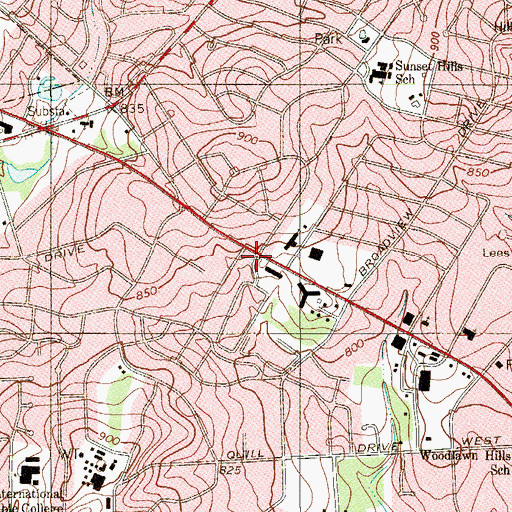 Topographic Map of Rose of Sharon Christian Church Academy, TX