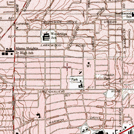 Topographic Map of Saint Andrews United Methodist Church Weekday School, TX