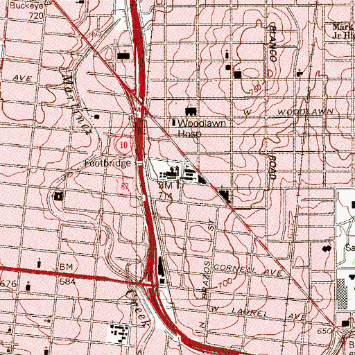 Topographic Map of Saint Anns Religious Education Center, TX