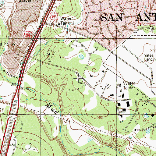 Topographic Map of San Antonio Christian School, TX