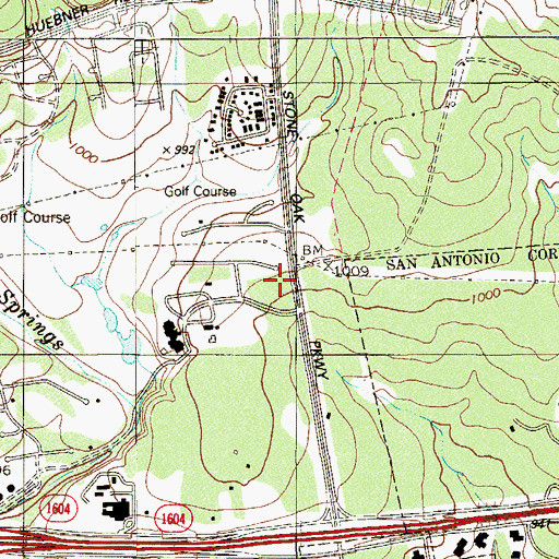 Topographic Map of The Childrens Center of Stone Oak, TX
