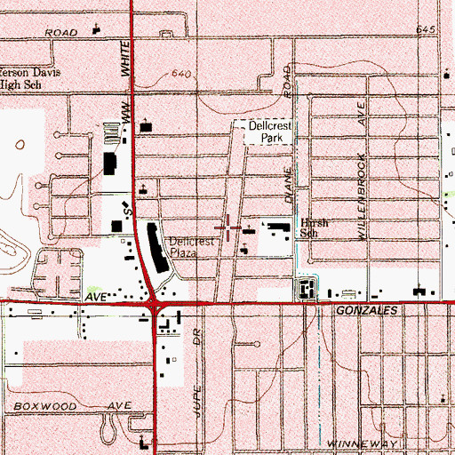 Topographic Map of Town East Christian School, TX