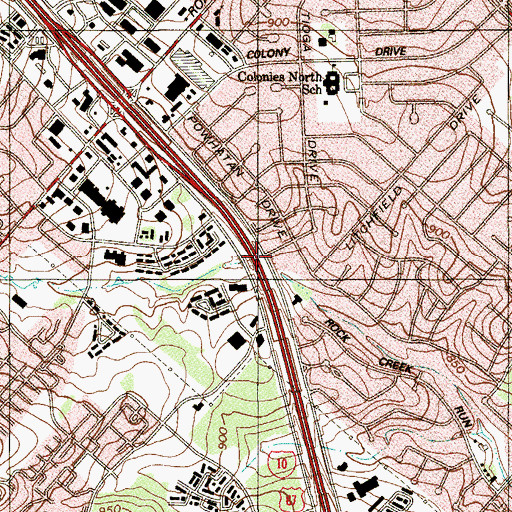 Topographic Map of Treehouse Learning Center, TX