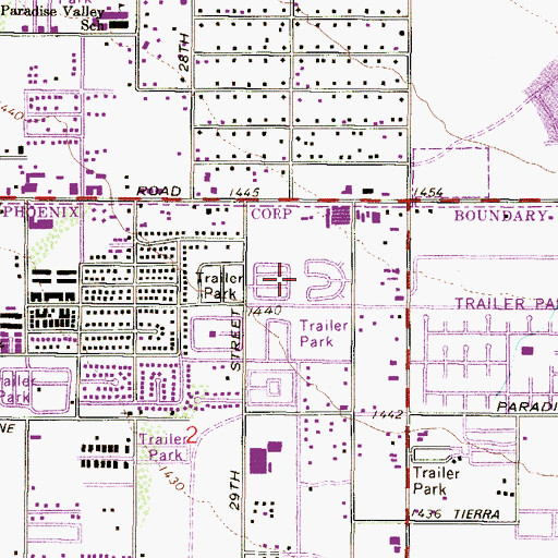 Topographic Map of Aire Libre Mobile Home Park, AZ