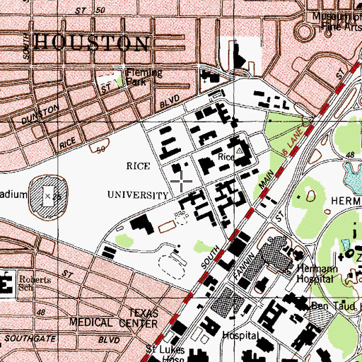 Topographic Map of Robert R Herring Hall, TX