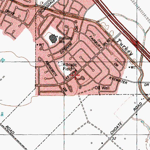 Topographic Map of Southeast Volunteer Fire Department, TX
