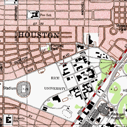 Topographic Map of Space Science and Technology Building, TX