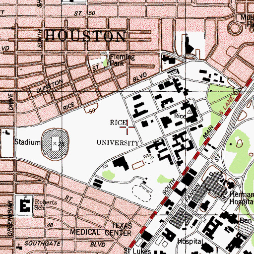Topographic Map of Speros P Martel Center for Continuing Studies, TX