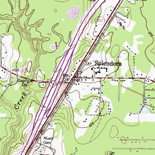 Topographic Map of Splendora City Hall, TX