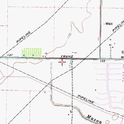 Topographic Map of West I-10 Volunteer Fire Department, TX