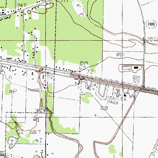 Topographic Map of Berean Tabernacle Baptist Church, TX