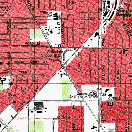 Topographic Map of Bethany Temple Church, TX