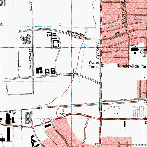 Topographic Map of Boddhi Buddhist Temple, TX