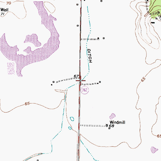Topographic Map of Brazos Bend Baptist Mission, TX