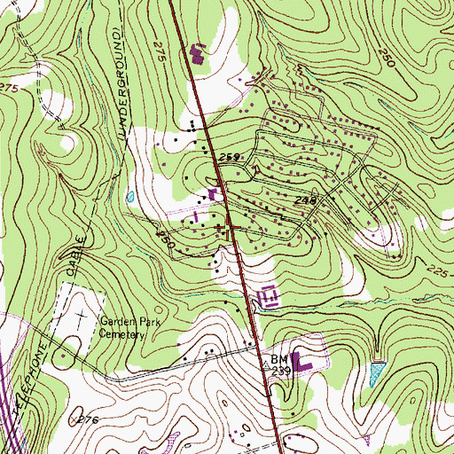 Topographic Map of Calvary Baptist Church, TX