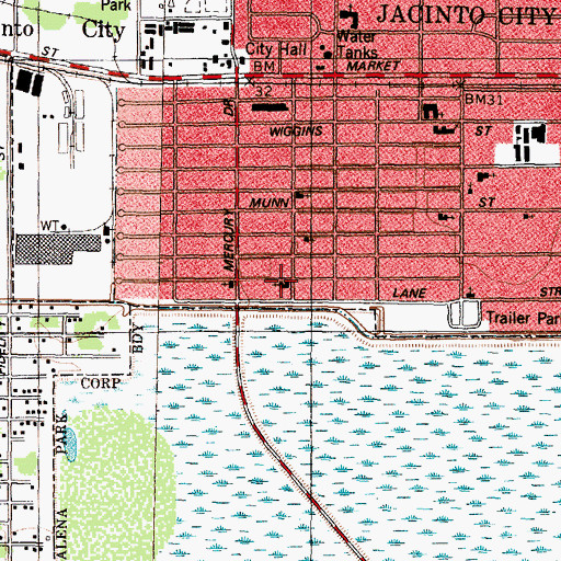 Topographic Map of Calvary City Church, TX