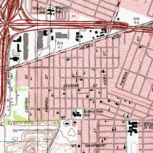Topographic Map of Canaan Land Baptist Church, TX