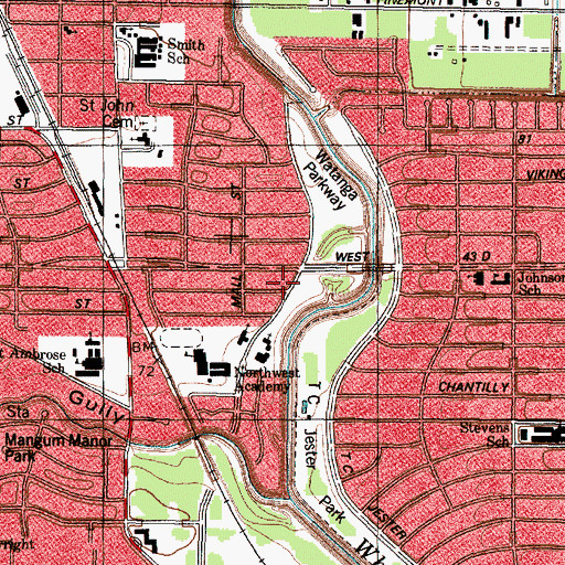 Topographic Map of Candlelight Church of Christ, TX