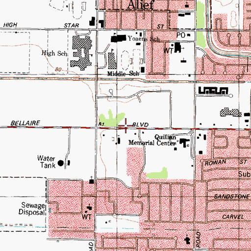 Topographic Map of Canterbury United Methodist Church, TX