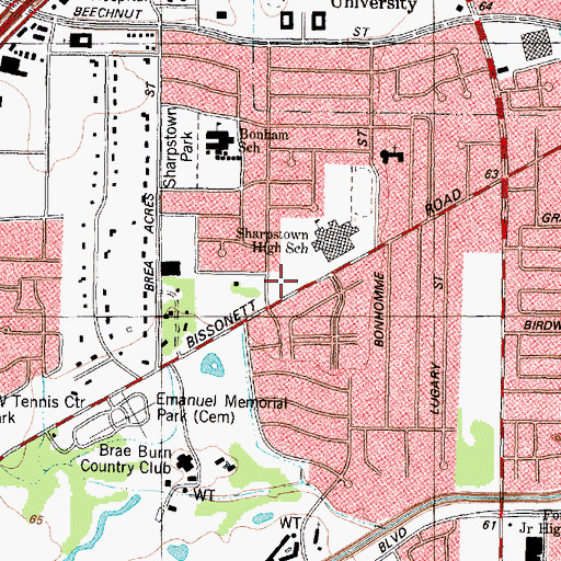 Topographic Map of Celestial Church of Christ, TX