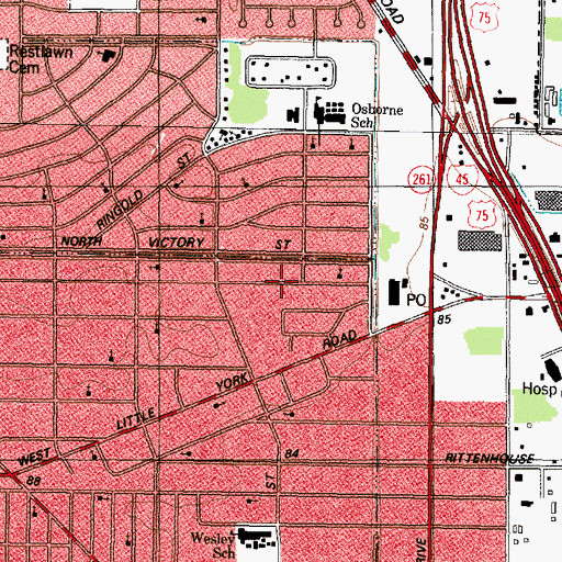 Topographic Map of Champions Community Baptist Church, TX