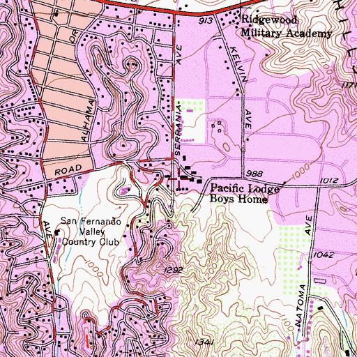 Topographic Map of Pacific Lodge Boys Home, CA